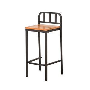 BANQUETA MAGA ALTA NEGRO ASIENTO MADERA