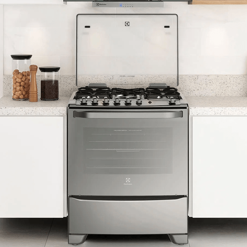 COCINA ELECTROLUX 76CM 5 HORNALLAS FULL GLASS ACERO INOX. 76GSR