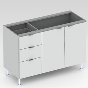 BAJO MESADA DIELFE 1.20mts TONO BLANCO CTB120