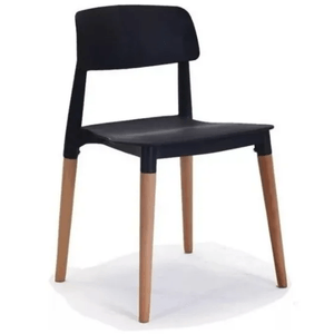 SILLA UNICAN MADERA/POLIMERO MILAN NEGRA