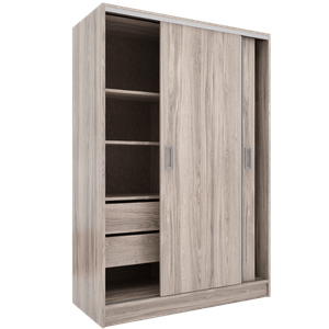 PLACARD PUERTAS CORREDIZAS TONO ABEDUL 124x184x53cm