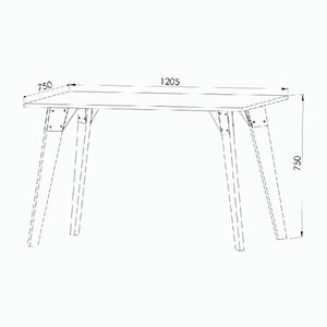 MESA DIELFE 1.20mts OSLO TAPA BLANCA MRE120N