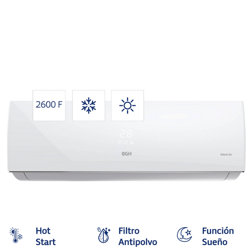 AIRE ACONDICIONADO SPLIT BGH 2650w F/C BS26WCAU