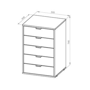 CAJONERA DE 5 CAJONES TONO WENGUE CA5CL