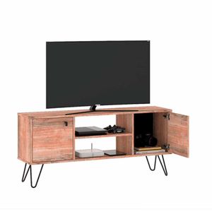MESA TV DIELFE 1.40mts LINEA INDUSTRIAL TONO NEGRO Y ATAKAMA RE141/TV