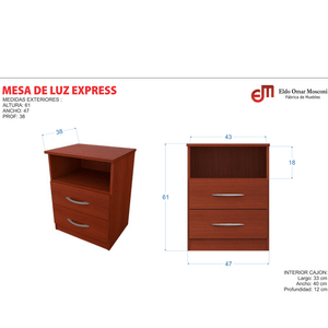 MESA DE LUZ E-MOSCONI EXPRESS TONO CAOBA 55814