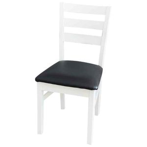 SILLA CAMPAGNOLA ALPHA ECO CUERO BLANCA TAPIZADO NEGRO