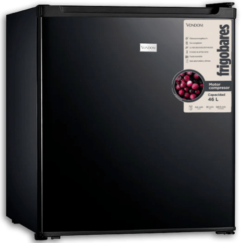 HELADERA 1 FRIO VONDOM 46L FRIGOBAR NEGRO RFG148N