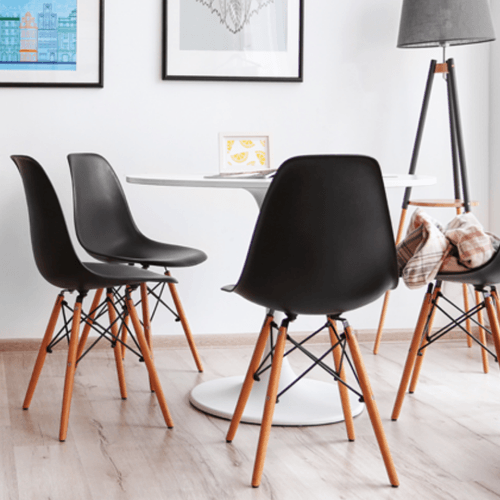 SILLA UNICAN DE POLIMERO EAMES NEGRA