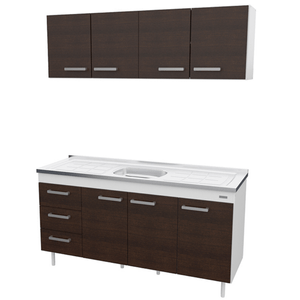 COMBO DE COCINA E-MOSCONI 1.60m S/BACHA TONO CHOCOLATE 10149