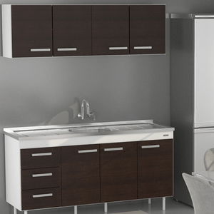 COMBO DE COCINA E-MOSCONI 1.60m S/BACHA TONO CHOCOLATE 10149