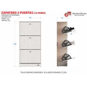 ZAPATERO MOSCONI 3 PUERTAS TONO VENEZIA 56511