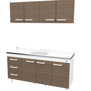 COMBO DE COCINA E-MOSCONI 1.60m S/BACHA TONO CARVALHO MEZZO 10192