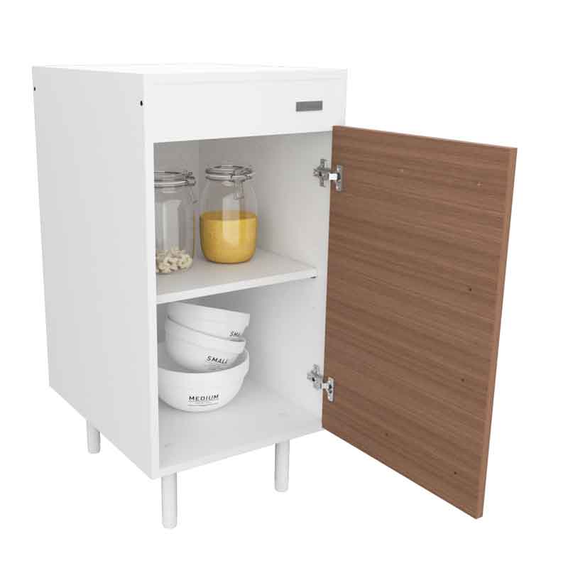 Bajo Mesada Sin Bacha Mueble Cocina Mosconi Express 1.40 Mts Blanco frente  Carvalho Mezzo