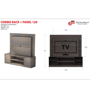 RACK TV E-MOSCONI TONO TABACO 56374-128