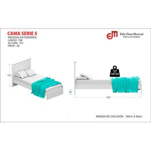 CAMA E-MOSCONI 1 PLAZA SERIE 5 TONO BLANCO 56116