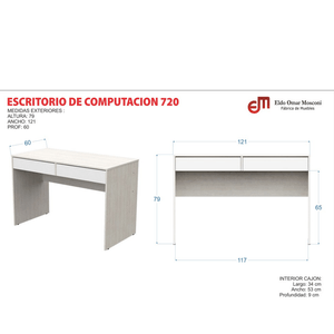 ESCRITORIO E-MOSCONI D/COMPUTACION 720 TONO WENGUE 80986