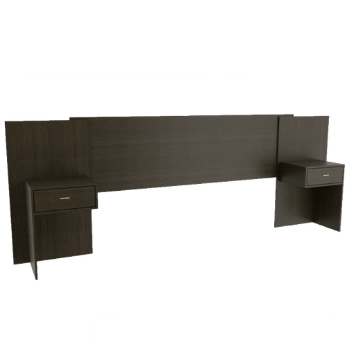 RESPALDO TABLES EXTENSIBLE 1.40/1.60m C/MESAS DE LUZ TONO WENGUE 6424