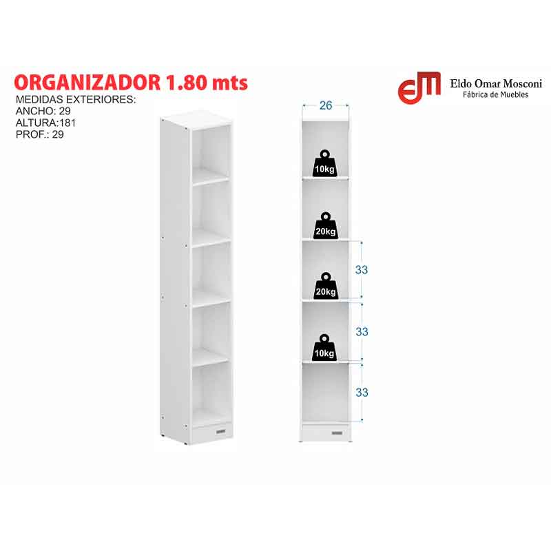 Escobero Mueble Organizador De Limpieza 1,80 Mts. 2 Puertas