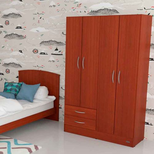 PLACARD MOSCONI 4 PUERTAS CAOBA 113x183x47cm 55983
