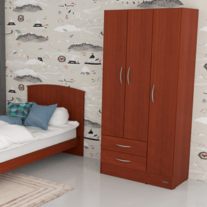 PLACARD E-MOSCONI 3 PUERTAS INTERIOR S/PINTAR TONO CAOBA 87x182x46cm 56147