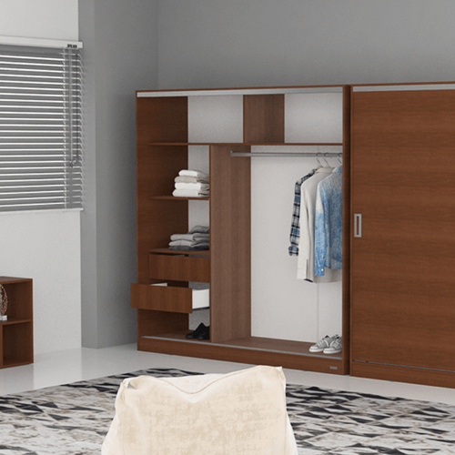 PLACARD MOSCONI PUERTAS CORREDIZAS TABACO 180x185x54cm 56352