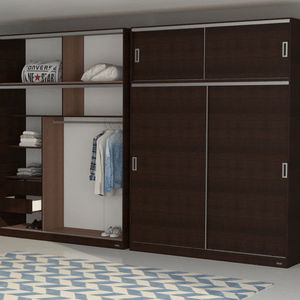 PLACARD E-MOSCONI PUERTAS CORREDIZAS TONO WENGUE 179x242x54cm 56380