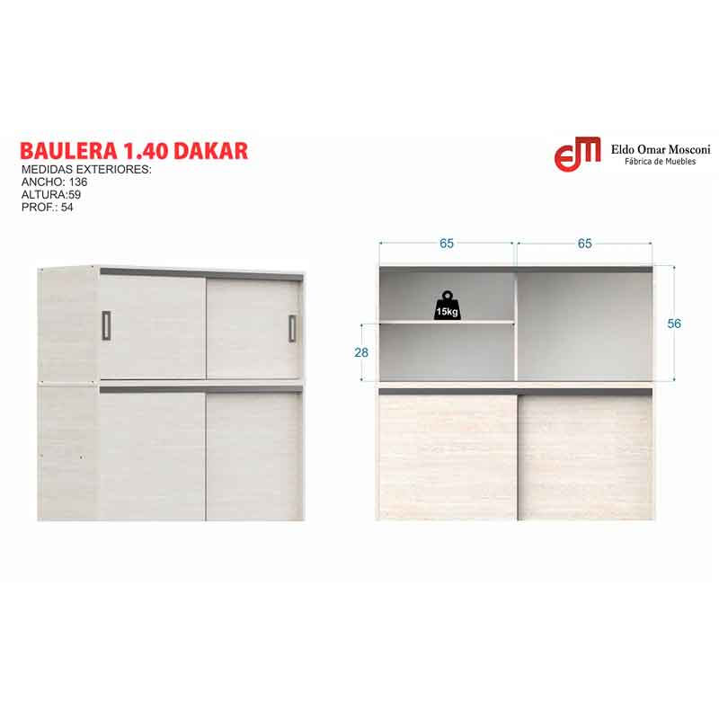 BAULERA-MOSCONI-56484-140-MTS.-PLACARD-2-PUERTAS-CORREDIZAS-DAKAR-VENEZIA