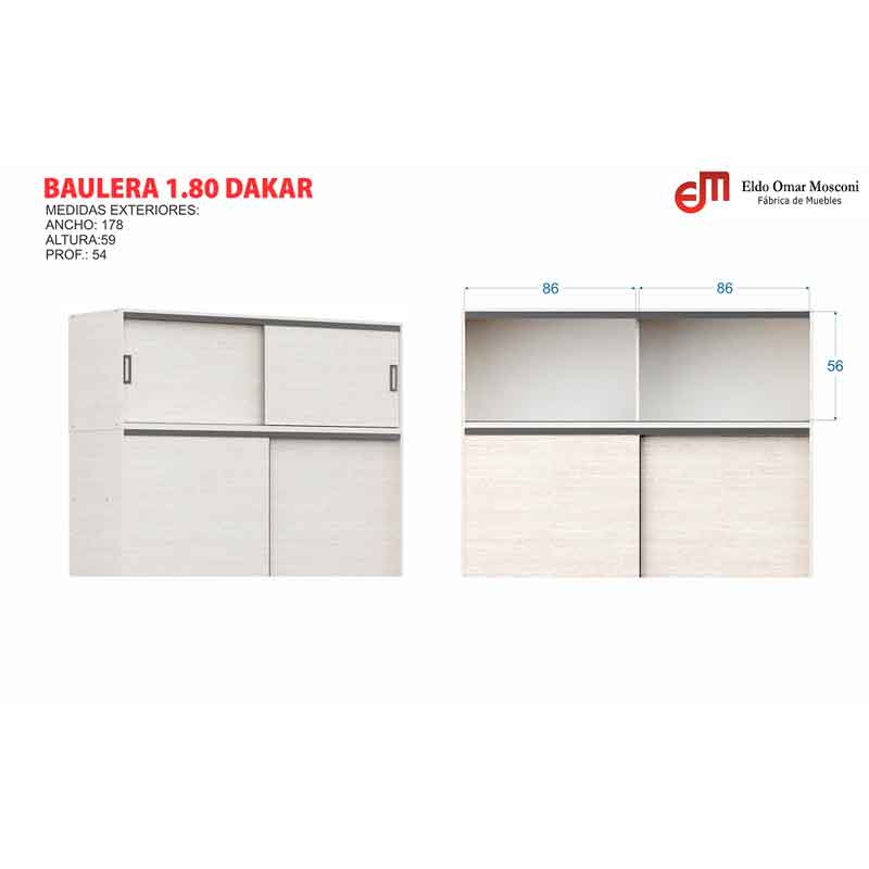 BAULERA-MOSCONI-56365-PLACARD-DAKAR-PUERTAS-CORREDIZAS-180-MTS.-BLANCO