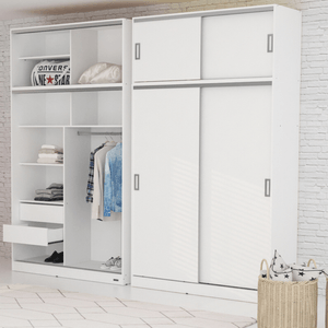 PLACARD MOSCONI PUERTAS CORREDIZAS TONO BLANCO 136x242x54cm 56426