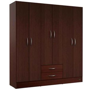 PLACARD E-MOSCONI 6 PUERTAS TONO CHOCOLATE 181x169x46cm 56341