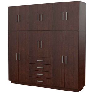 PLACARD E-MOSCONI 12 PUERTAS TONO WENGUE 209x214x46cm 56587