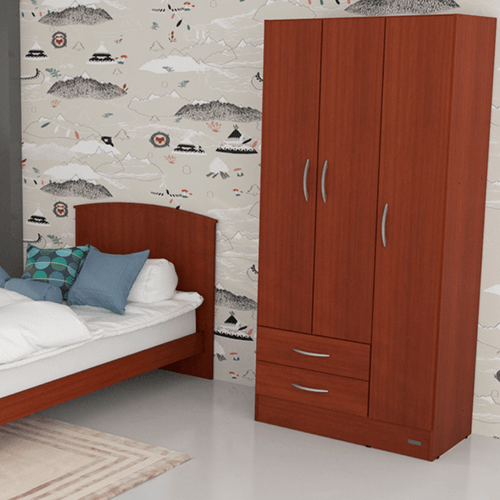 PLACARD MOSCONI 3 PUERTAS CAOBA 85x182x46cm 55982