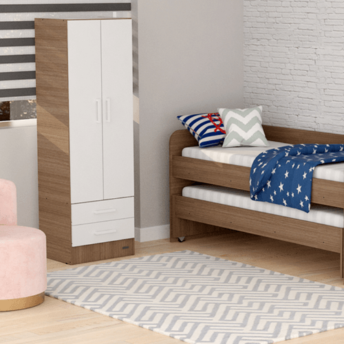 PLACARD E-MOSCONI 2 PUERTAS TONO CARVALHO MEZZO/BLANCO 57x181x46cm 56812