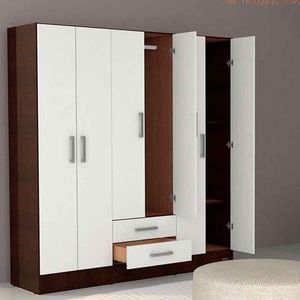 PLACARD E-MOSCONI 6 PUERTAS TONO WENGUE/BLANCO 169x181x46cm 56961