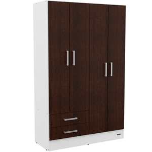 PLACARD E-MOSCONI 4 PUERTAS TONO BLANCO/WENGUE 113x181x46cm 56958