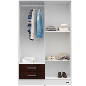 PLACARD E-MOSCONI 4 PUERTAS TONO BLANCO/WENGUE 113x181x46cm 56958