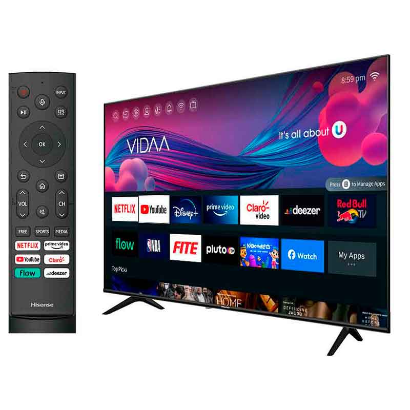 TV LED 55''  Hisense 55A6K, Smart TV, UHD 4K, Dolby Vision, Modo juego  Plus, DTS Virtual X, Control por voz