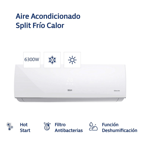 AIRE ACONDICIONADO SPLIT BGH 6300w F/C BSH65WCU