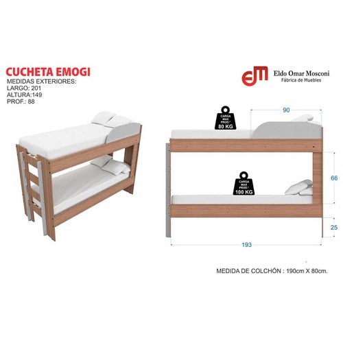 CUCHETA MOSCONI DOBLE TONO TABACO EMOGI 56746
