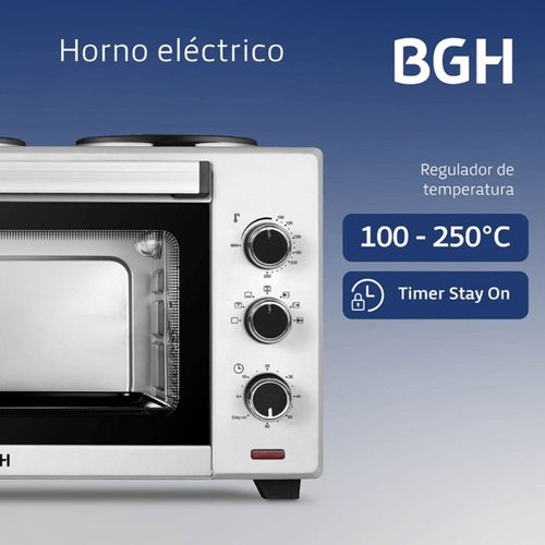 HORNO ELECTRICO BGH 35L C/ANAFE SILVER BHE35S22A