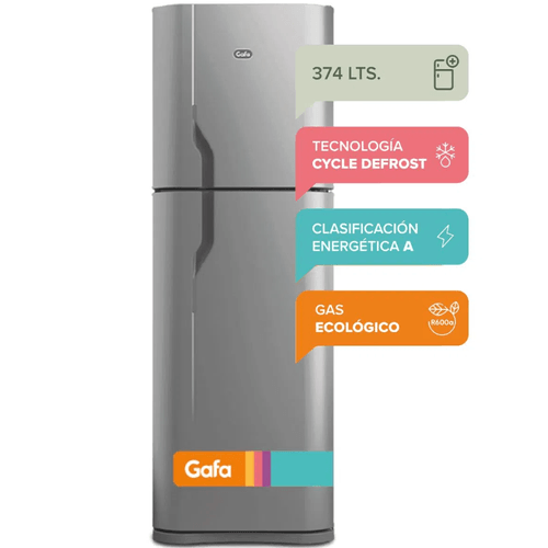 HELADERA C-FREEZER GAFA 374L PLATA EXTRA FREEZER HGF388AF