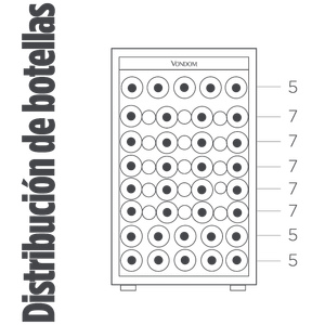 CAVA DE VINOS VONDOM 50 BOTELLAS DISPLAY TOUCH C50 NEGRA
