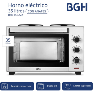 HORNO ELECTRICO BGH 35L C/ANAFE SILVER BHE35S22A