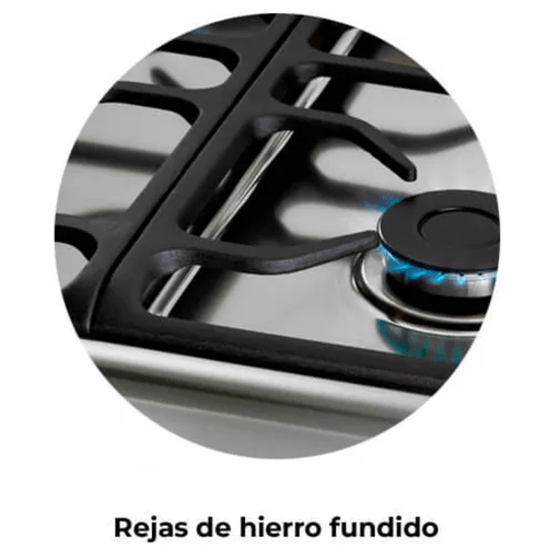 ANAFE LONGVIE A GAS 4 HORNALLAS ACERO INOX. A6600XF