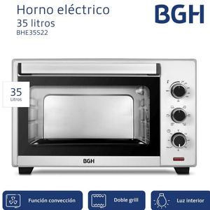 HORNO ELECTRICO BGH35LCONV.MEC SILVER BHE35S22
