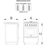 Cocina Eléctrica Domec CEXG 56cm con Cajón Parrilla