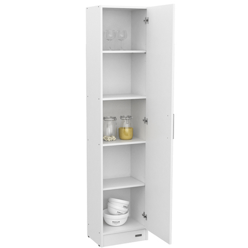 Despensero Multiuso Mueble De Cocina 1.80 Mts. Mosconi Carvalho Mezzo  frente Blanco