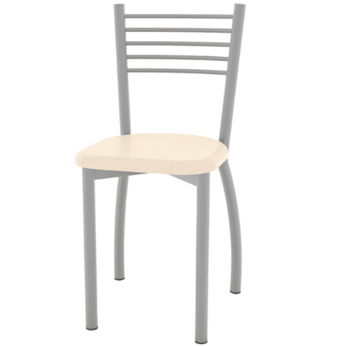 SILLA DE CAÑO TAPIZADO MANTECA 38cm