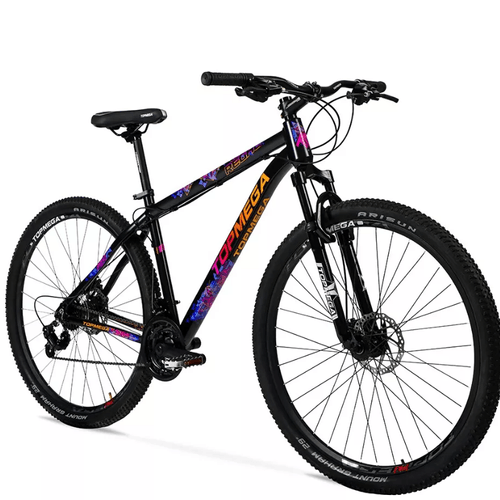 MTB R29 TOPMEGA REGAL 21V CUADRO ALUMINIO NEG-FUC-NAR 7977 TALLE S-16